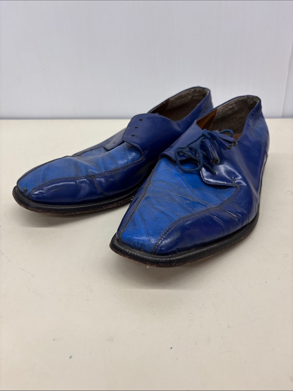 Giorgio Brutini Royal Blue Leather Lace-Up Oxfords